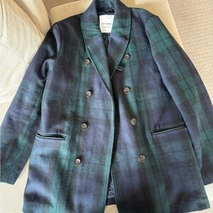 Men's Double-Breasted Plaid Coat